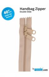 40'' Double-Slide Handbag Zipper Natural 