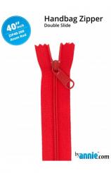 40'' Double-Slide Handbag Zipper Atom Red 