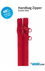 40'' Double-Slide Handbag Zipper Hot Red 