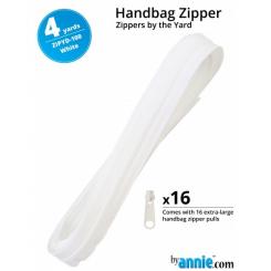 4y Handbag Zippers by the Yard White 