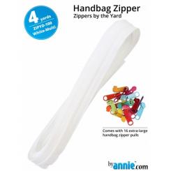 4y Handbag Zippers by the Yard White Multi 