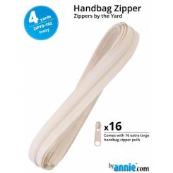 4y Handbag Zippers by the Yard Ivory 