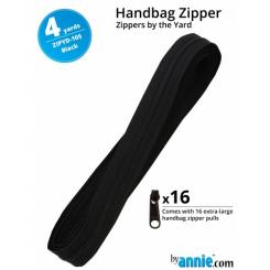 4y Handbag Zippers by the Yard Black 