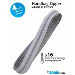 4y Handbag Zippers by the Yard Pewter 
