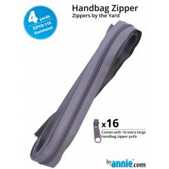4y Handbag Zippers by the Yard Gunmetal 
