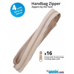 4y Handbag Zippers by the Yard Natural 