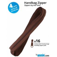 4y Handbag Zippers by the Yard Seal Brown 