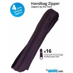 4y Handbag Zippers by the Yard Eggplant 