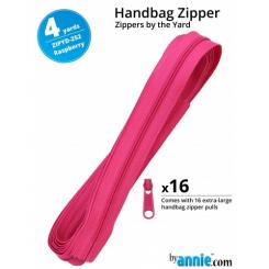 4y Handbag Zippers by the Yard Raspberry 