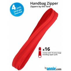 4y Handbag Zippers by the Yard Atom Red 