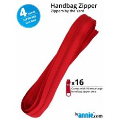 4y Handbag Zippers by the Yard Hot Red 