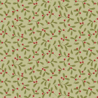 Tilda - Merry Little Christmas 2027 - Mistletoe Pistachio Meterware
