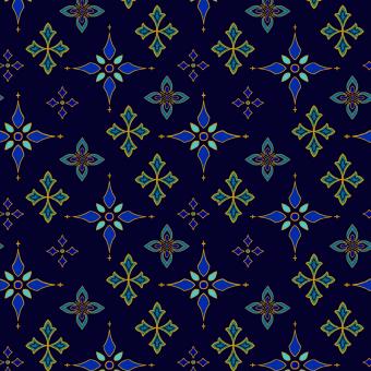 Midnight Foulard Stars w/Metallic Meterware