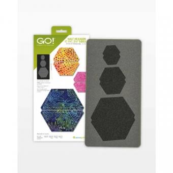 GO! Half Hexagon-1", 1 1/2", 2 1/2" Sides (3/4", 1 1/4", 2 1/4" Finished) 