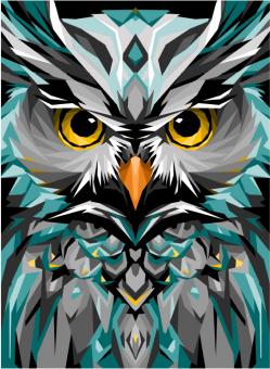 Big Owl Quilt Kit Teal 60'' x 82'' 