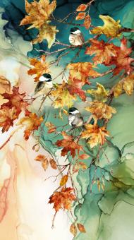Autumn Breeze Panel Teal Multi 