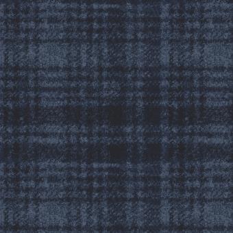 Woolies Flannel Dark Navy Windowpane Meterware