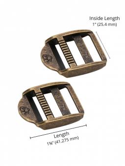 1" Strap Adjuster Antique Brass Set of Two 