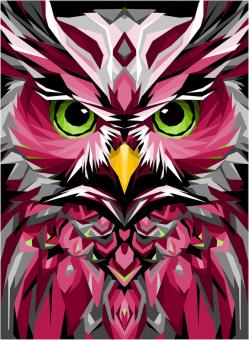 Big Owl Quilt Kit Red 60'' x 82'' 