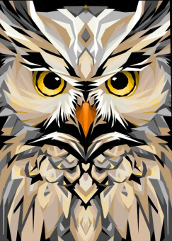 Big Owl Quilt Kit Natural 40'' x 55'' 