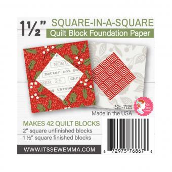 1.5" Square in a Square Quilt Block Foundation Paper 