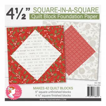4.5" Square in a Square Quilt Block Foundation Paper 