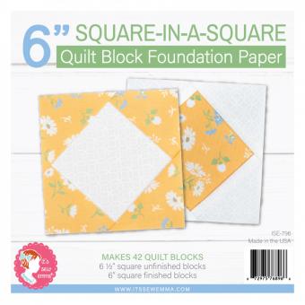 6" Square in a Square Quilt Block Foundation Paper 