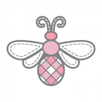 Pink Bee In My Bonnet Enamel Needle Minder 