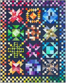 Kona® Cotton Color Patchwork Party BoM + Background/Binding/Backing Navy