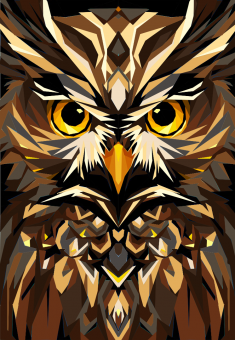 Big Owl Quilt Kit Aztec Gold 60'' x 82'' 