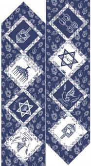 Festival Of Lights Table Runner Panel Blue Meterware