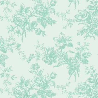 Light Aqua Toile Meterware 