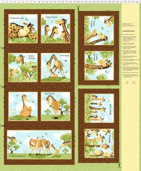 Zoe the Giraffe 36" Storybook Panel Brown 