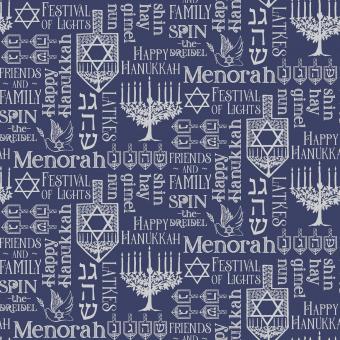 Festival Of Lights Symbols Silver Metallic Meterware