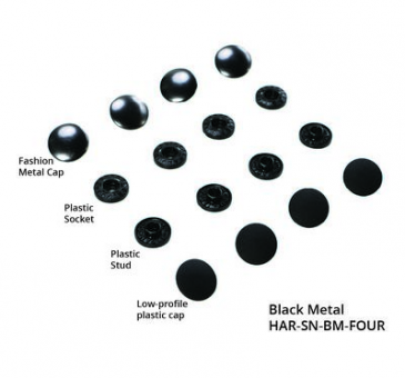 Tool-free Snaps - Set of Four - Black Metal                           Brass4MM (5/8") - Nickel, Set of Two 