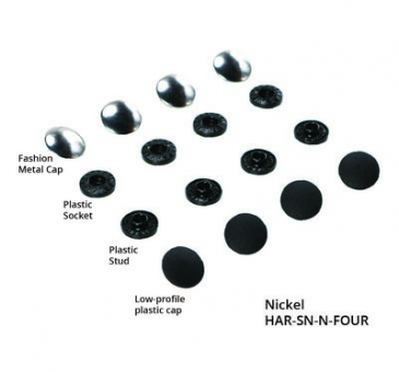 Tool-free Snaps - Set of Four - Nickel          Brass4MM (5/8") - Nickel, Set of Two 