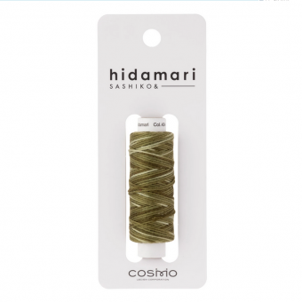Cosmo Hidamari Sashiko Variegated Thread 30 Meters Forest Moss 