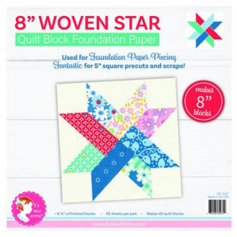 8" Woven Star Quilt Block Foundation Papers 