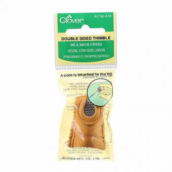 Double-Sided Leather Thimble with Metal Tip 