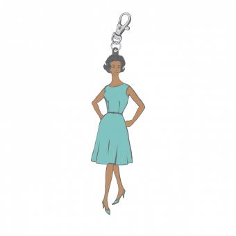 My Happy Place Enamel Charms Blue Vintage Lady 