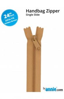 24'' Handbag Zipper Golden Brown 