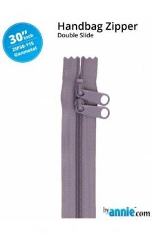 30'' Double-Slide Handbag Zipper Gunmetal Gray 