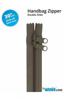 30'' Double-Slide Handbag Zipper Slate Gray 