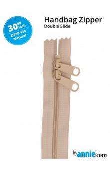 30'' Double-Slide Handbag Zipper Natural 