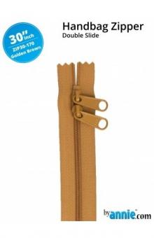 30'' Double-Slide Handbag Zipper Golden Brown 
