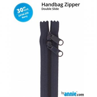 30'' Double-Slide Handbag Zipper Navy 