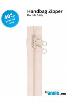40'' Double-Slide Handbag Zipper Ivory 