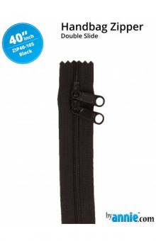 40'' Double-Slide Handbag Zipper Black 