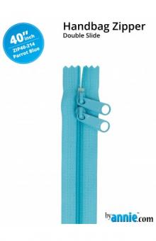 40'' Double-Slide Handbag Zipper Parrot Blue 