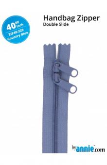 40'' Double-Slide Handbag Zipper Country Blue 